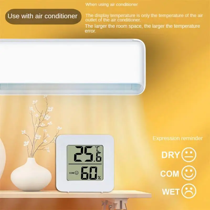 Mini Higrometre Ev Elektronik Akıllı Termometre Yatak Odası Vücut Sıcaklık Sensörü Ev Bebek Odası Hava Nem Ölçer Görüntü 3