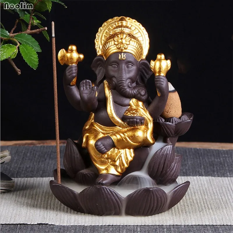 Mor Kil Altın Ganesha Süsler Yaratıcı Küçük Çay Evcil Çayevi Masa Aksesuarları Ev Ofis Araba Dekorasyon El Sanatları Görüntü 3