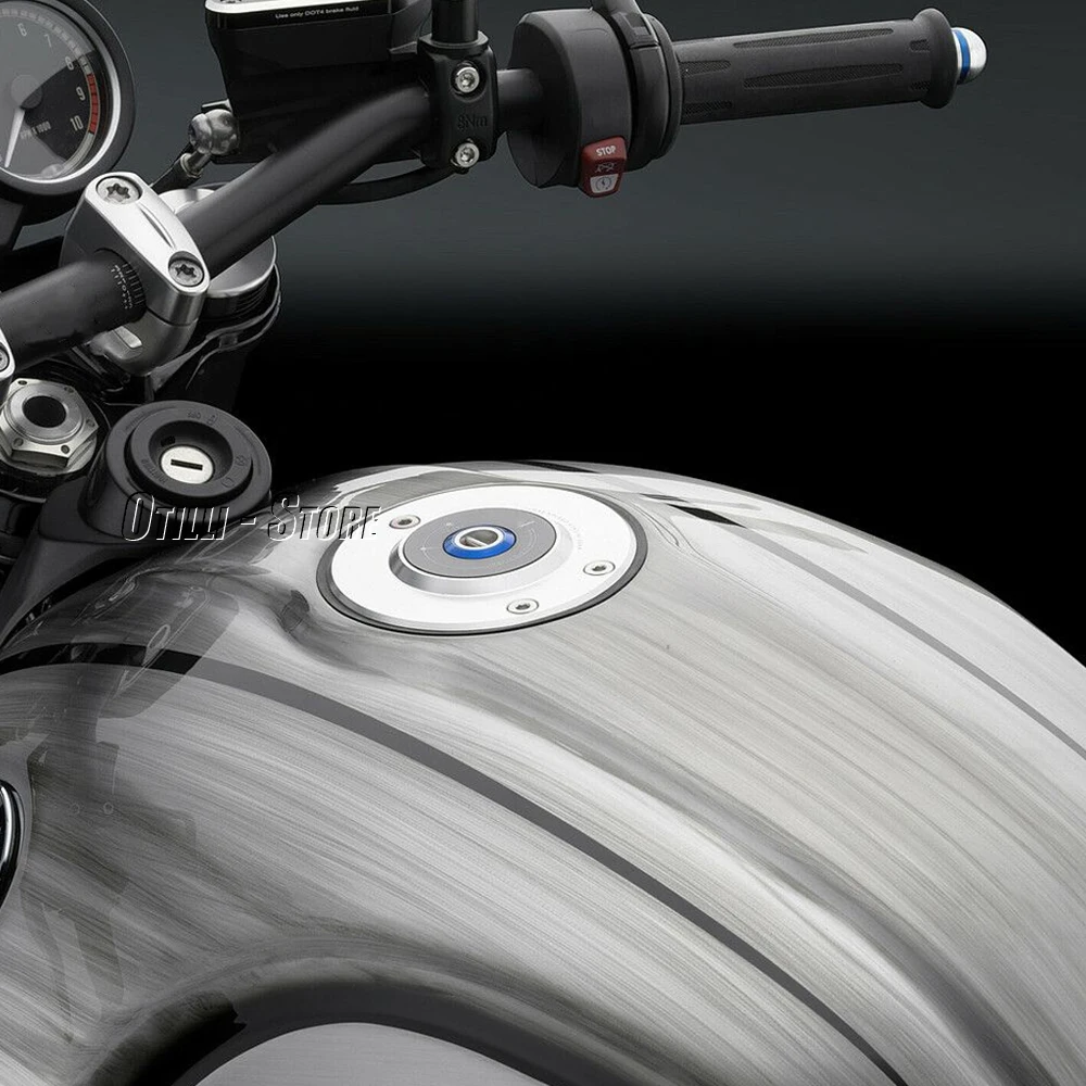 Motosiklet Alüminyum Yakıt Deposu Gaz Kapağı Yağ depo kapağı BMW R9T RNİNET Saf R NİNET DOKUZ T Scrambler Racer RnineT Kentsel G / S Görüntü 3