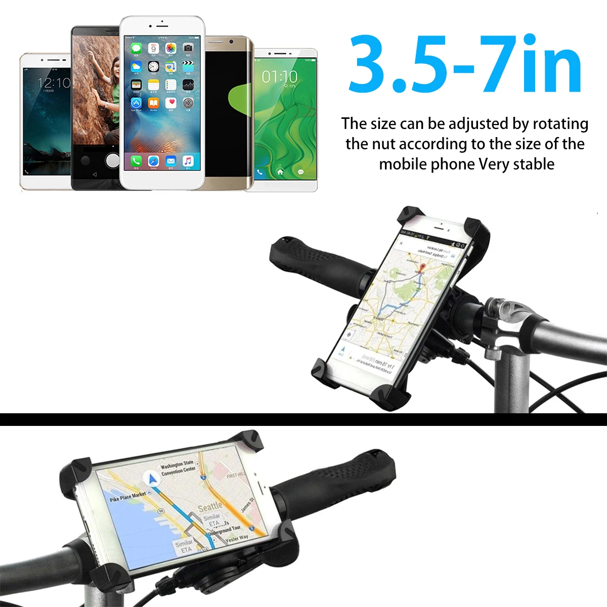 Motosiklet telefon tutucu Anti-shake ve Stabilize 360° Dönen Mekanik Bisiklet telefon tutucu IOS Android cihazlar ile Uyumlu Görüntü 3