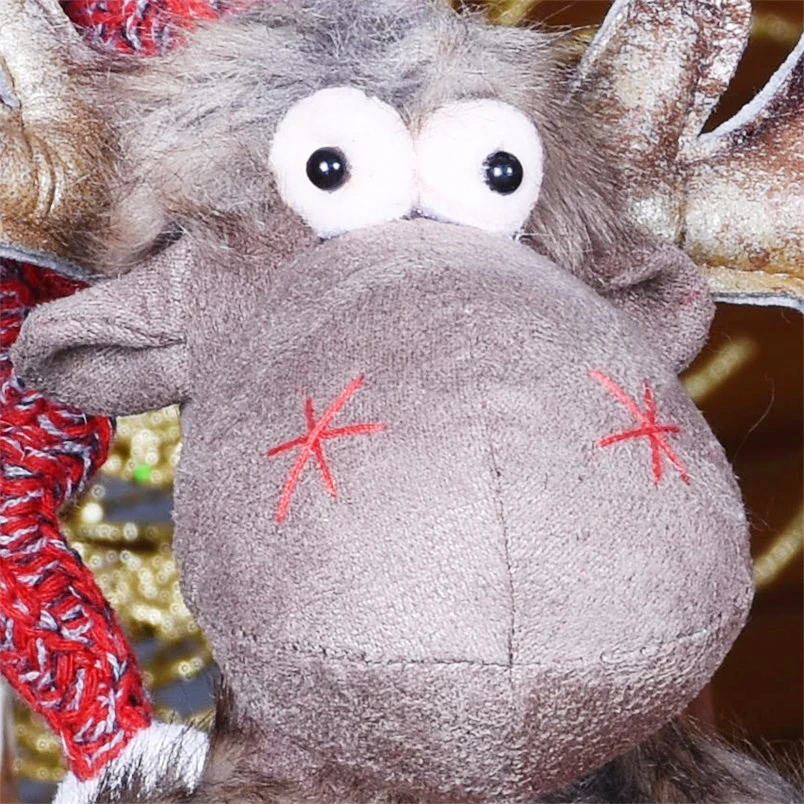 Noel hediyesi Yeni Yıl Dekorasyon Noel Figürler Noel Elk Bebekler Ren Geyiği Ayakta Oyuncaklar Noel Çift Decoratie noel dekorasyonları Görüntü 3
