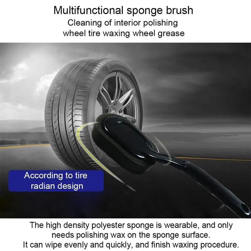 PC araba lastik balmumu fırça sünger fırça uzun saplı fırça otomotiv araç temizleme fırçası Görüntü 3