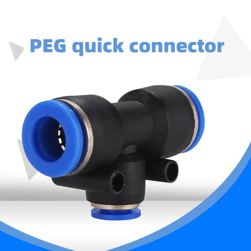 PEG Pnömatik Hızlı Fiş Hızlı Boru Eklem T Tipi Üç yollu Değişken Çaplı Tam PEG16-12 12-10 10-8 8-6 6-4 8-4 Görüntü 3
