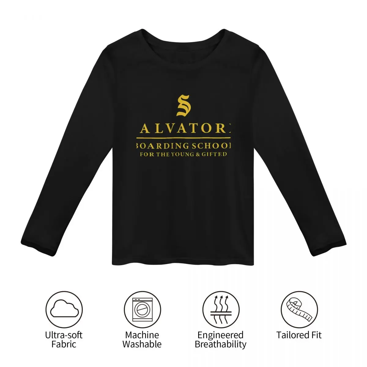 Salvatore Yatılı Okulu-TVD / Orijinaller / Miraslar Uzun Kollu Tişörtler Bluz Bayan grafik tişörtler Görüntü 3