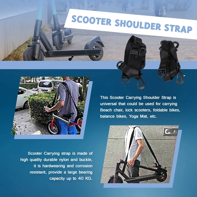 Scooter Omuz Askısı Ayarlanabilir Scooter Taşıma Askısı Taşıma plaj sandalyesi Elektrikli Scooterkids Bisiklet denge aracı Görüntü 3