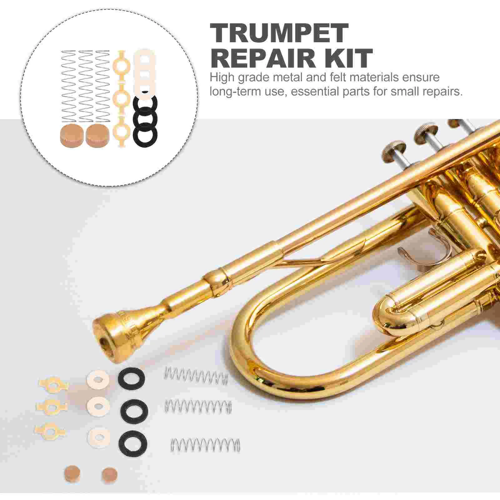 Trompet Vana tamir kiti Trompet Tampon Stoper supap kılavuzu Trompet keçe yıkayıcı Enstrüman Bakım Ağızlık Görüntü 3