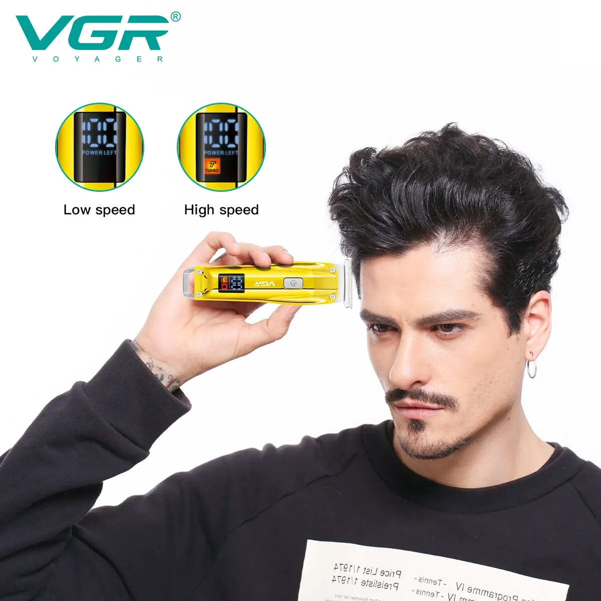VGR Saç Kesme Elektrikli Saç Kesme Makinesi Akülü Saç Kesimi Makinesi Şarj Edilebilir Saç Düzeltici Taşınabilir Düzeltici Erkekler için V-956 Görüntü 3