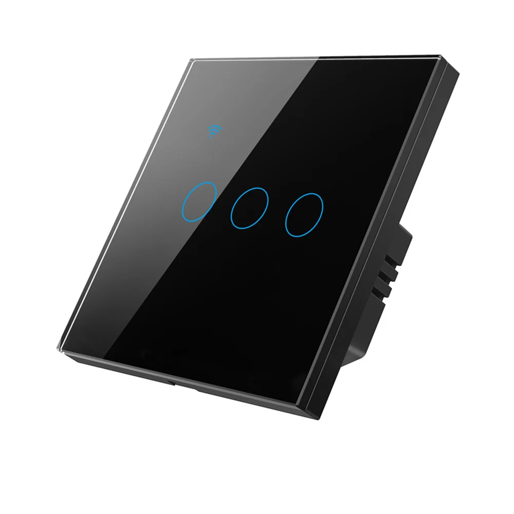 WiFi akıllı 1/2/3 / 4gang Anahtarı Paneli 86 Tipi Avrupa akıllı dokunmatik anahtarı ev ışık duvar düğmesi nötr tel Alexa Görüntü 3