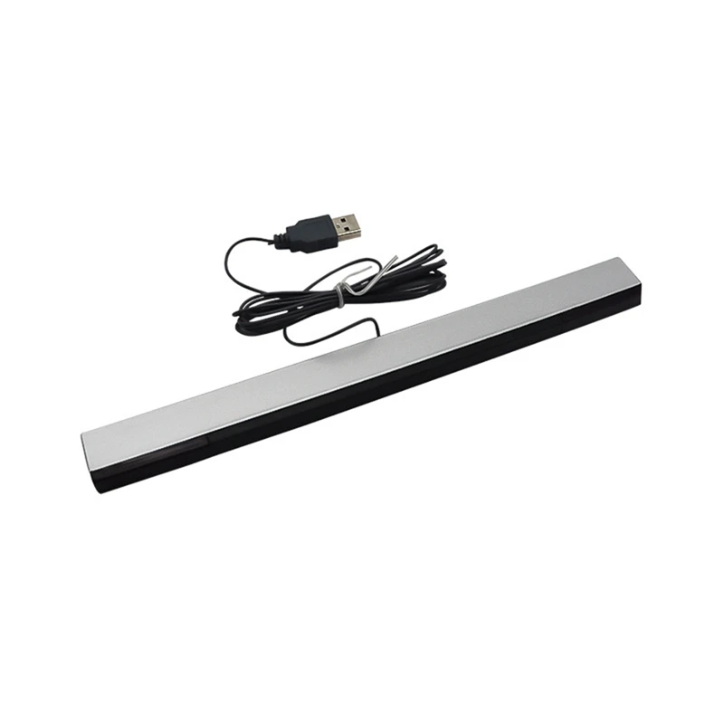 Wii için Sensör Çubuğu Plastik Sensör Çubuğu Kablolu Alıcıları IR Sinyal Ray USB Fişi Değiştirme Nintendo Uzaktan Görüntü 3