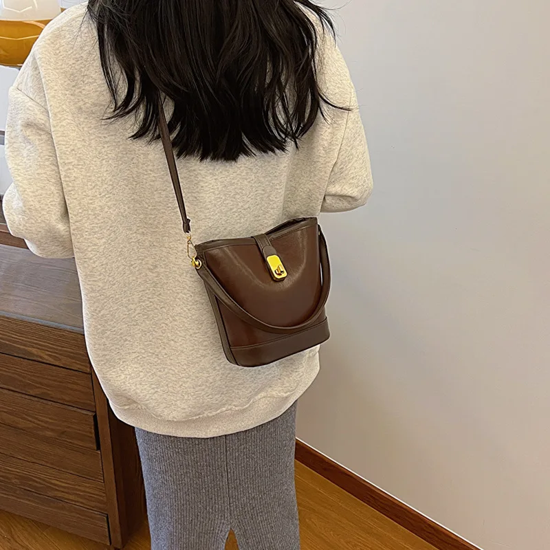 Y2k Estetik Vintage Kontrast Renk Kadın Çanta Rahat Patchwork basit omuz çantası Kore Tüm Maç Moda Crossbody Çanta Görüntü 3