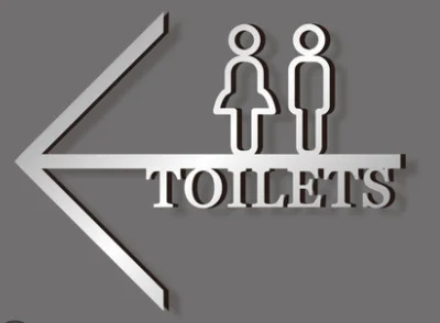 Yaratıcı Kapı Üstü Tabela Wc Güdümlü Etiket Plakası Özelleştirilmiş Tuvalet Duvar Yönlendirme Tuvalet Tabela Özelleştirilmiş Görüntü 3