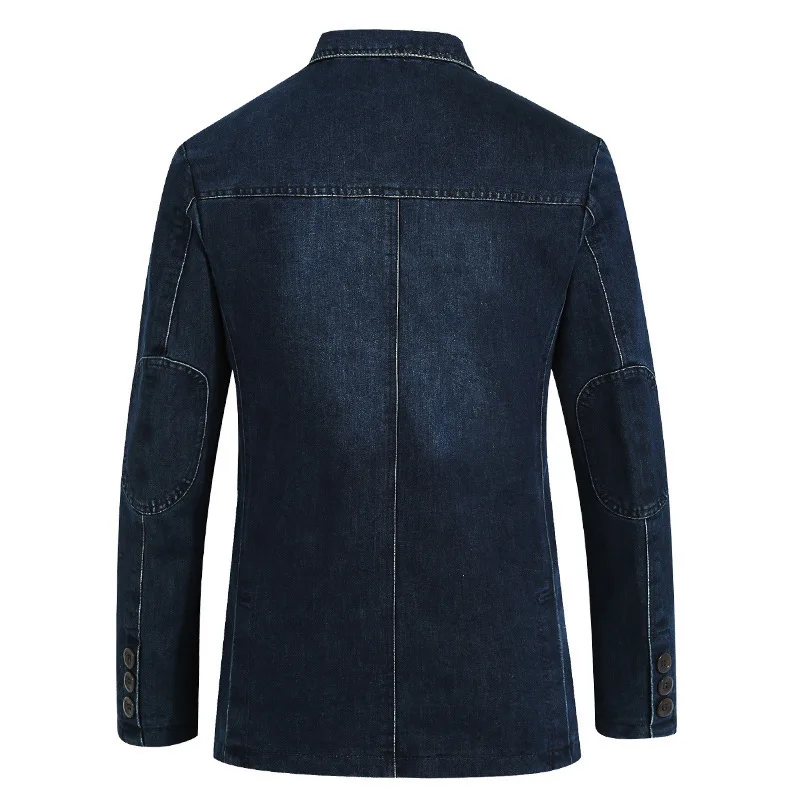 Yeni Erkek Kot Blazer 2023 Sonbahar Streetwear Takım Elbise Erkek Büyük Boy Moda Pamuk Vintage Mavi Ceket Denim Ceket Erkek Kot Blazers Görüntü 3