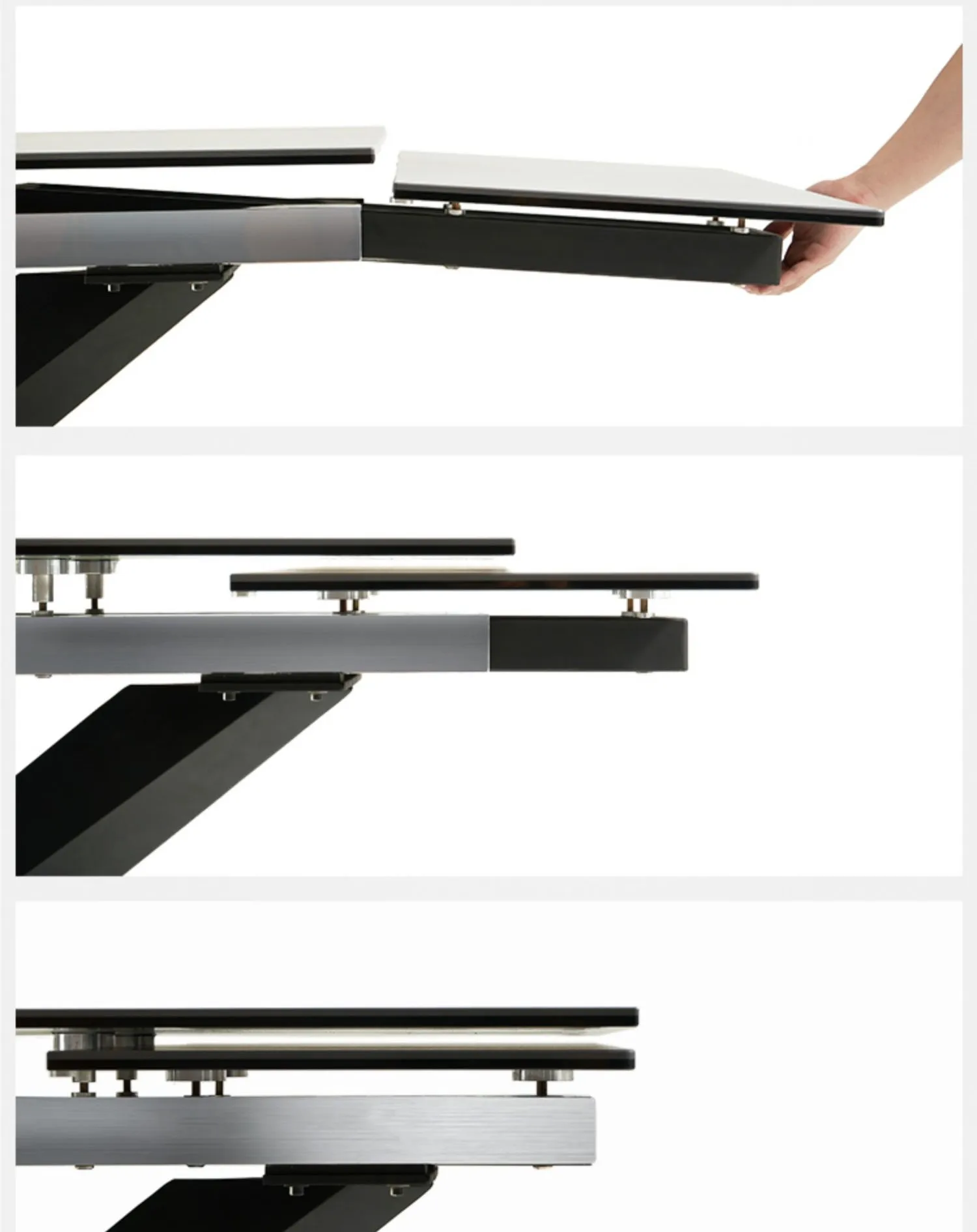 lüks Mermer üst siyah çelik yemek masası / Skyway yemek masası mermer üst yemek masası Görüntü 3