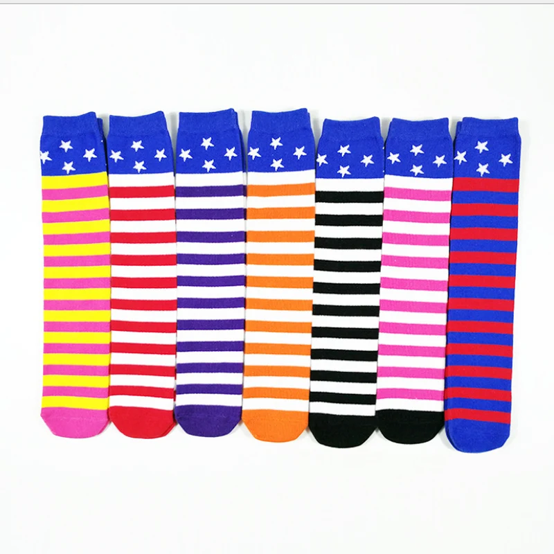 Çocuk Kız diz üstü çorap Çocuklar için Bebek Kız Erkek Uzun Boylu Çorap Yıldız Çizgili spor giyim Çocuk Yeni Moda 4-15 yıl Görüntü 3