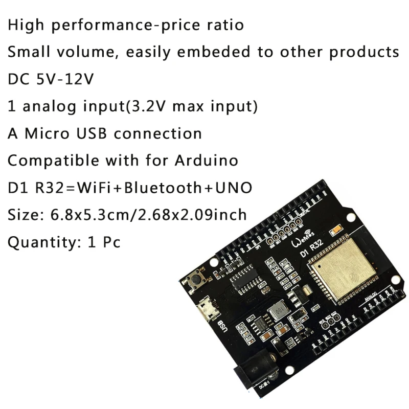 1/2 ADET Wemos D1 Mini Arduino için R3 D1 R32 WİFİ Kablosuz Geliştirme Kurulu CH340 4M Bellek Görüntü 4