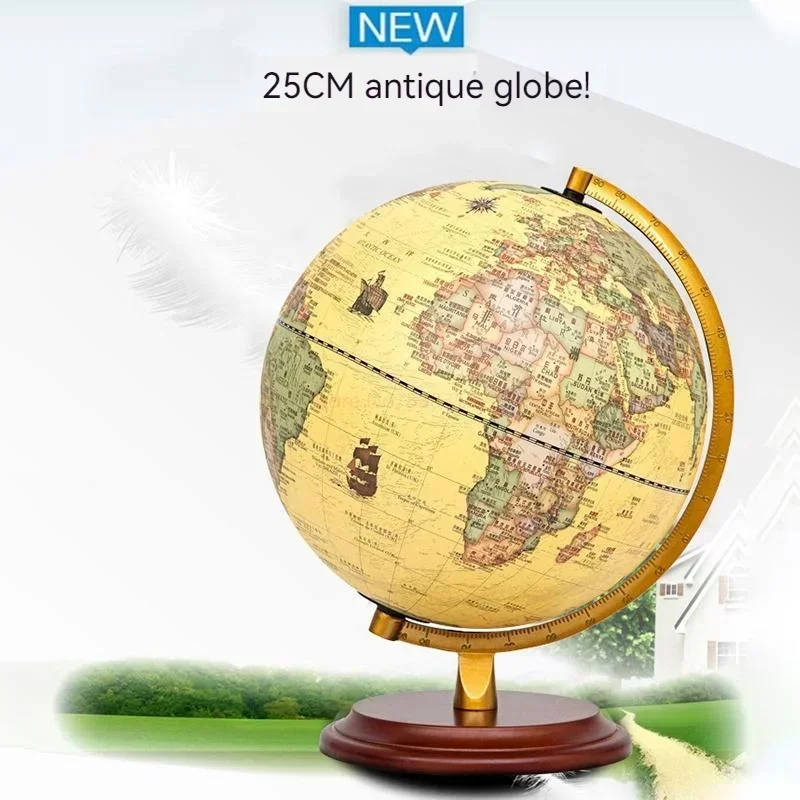 20/25cm Retro Led Dünya dünya küresi Haritası 360 Derece Dönen Dünya Coğrafya Haritası Tüm İngilizce Masa Dekorasyon Masa Lambası Görüntü 4