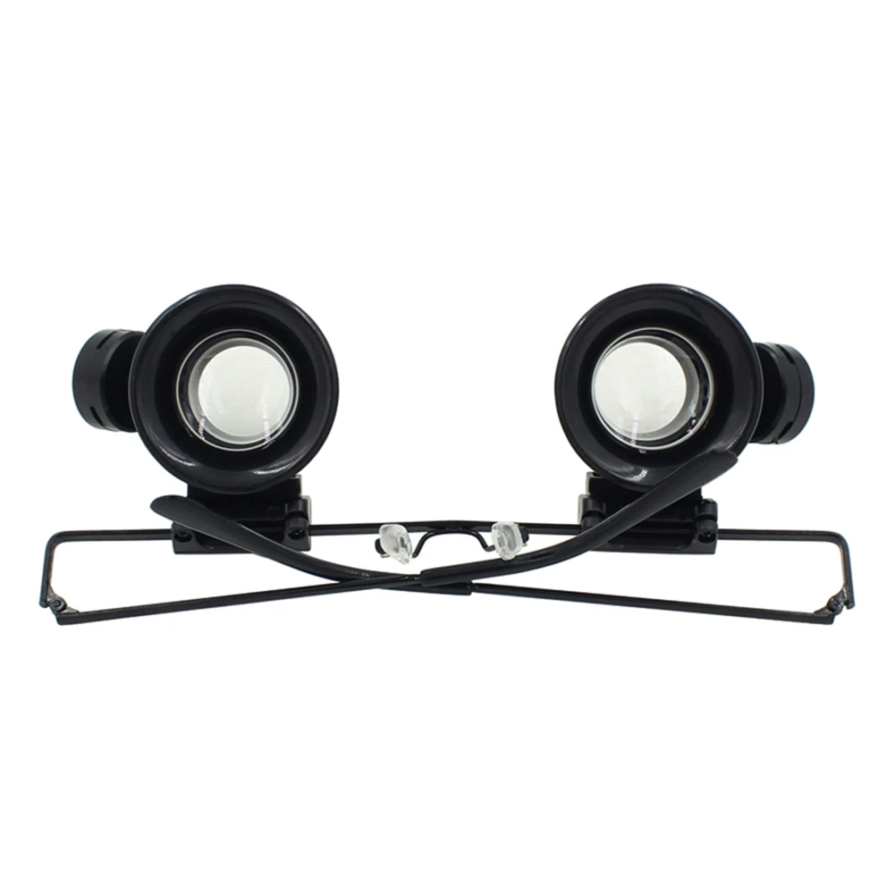 20X Lens Gözlem Büyüteç Kafa Bandı Gözlük LED Büyüteç Gözlük Loupes Giyen Gözlük Taşınabilir Lens Kafa Bandı Görüntü 4