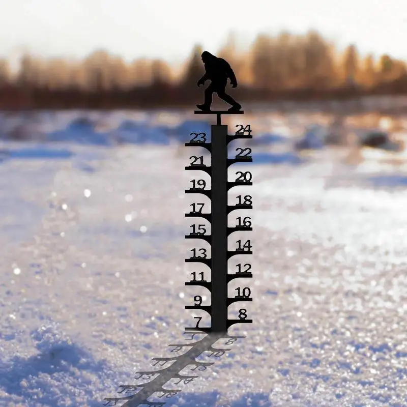 24 inç Kar Tanesi Ölçüm Göstergesi Taşınabilir Kar Göstergesi Noel Açık Ölçüm Göstergesi Metal Kar Cetvel Ev yılbaşı dekoru Görüntü 4