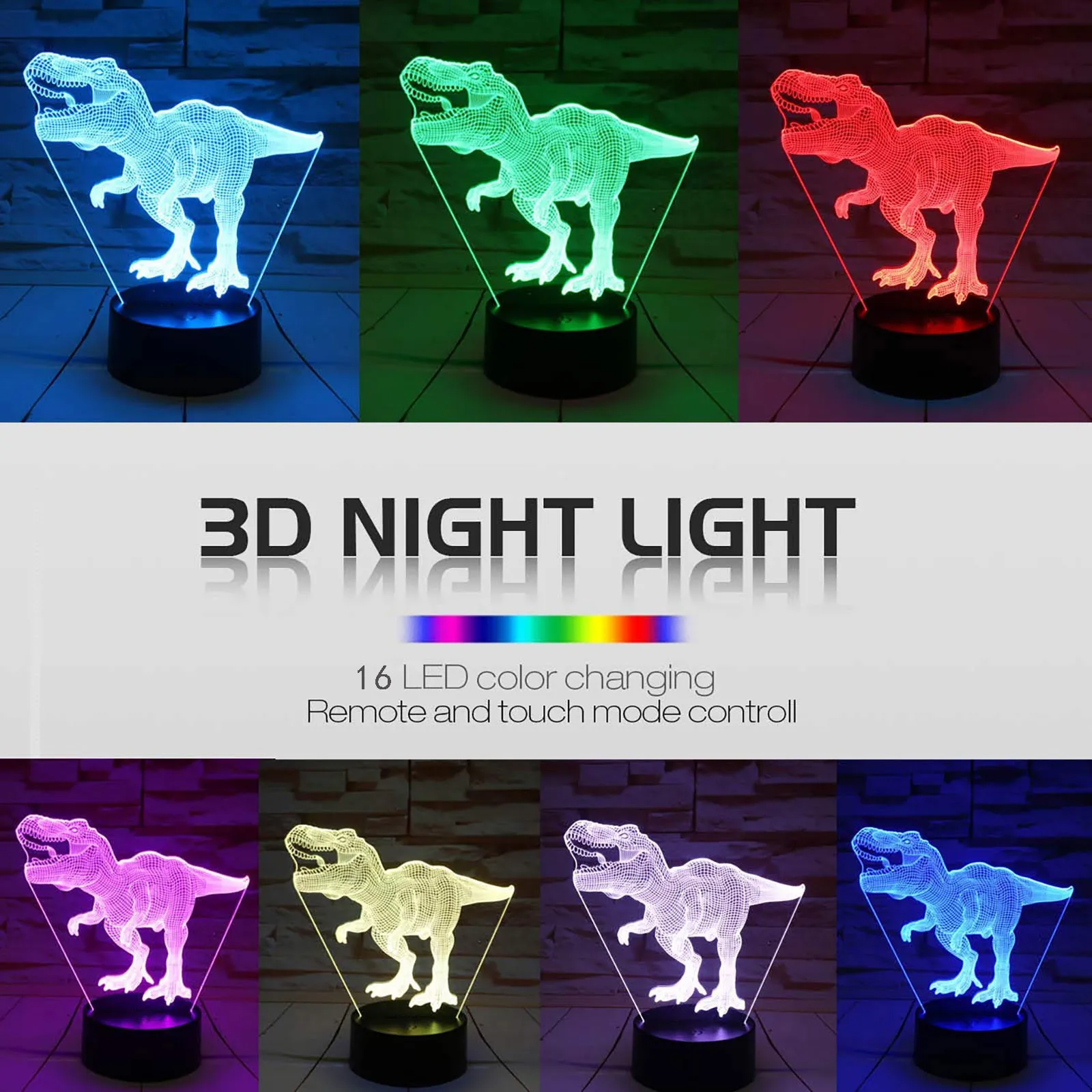 3D gece lambası Masa Lambası Uzaktan Kumanda İle 16 Renk Değiştirme RGB Ortam yatak odası lambaları Festivali Ev Başucu Oyun Görüntü 4