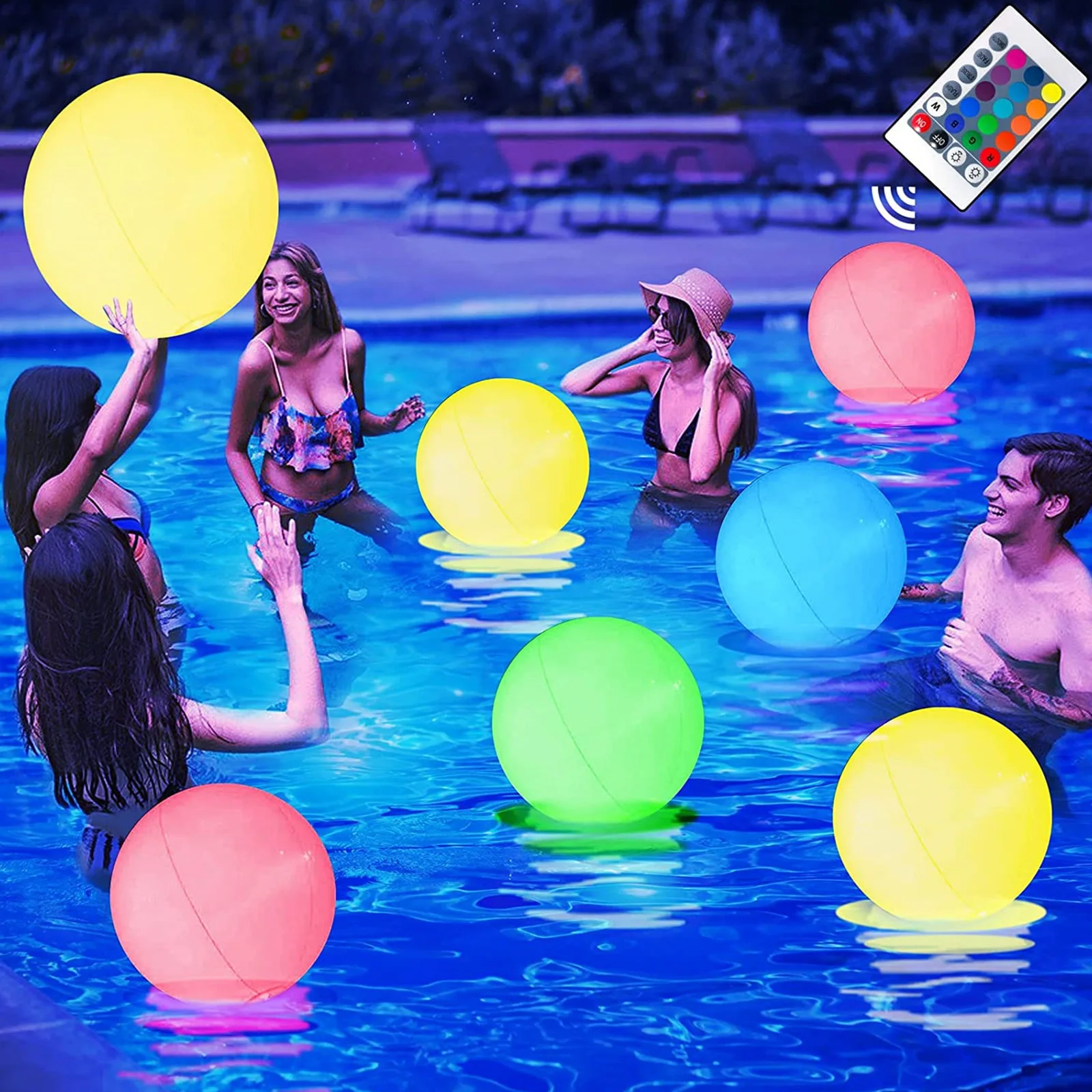 40/60CM Aydınlık Plaj Topu 16 Açık Renkler Havuzu Şişme Parlayan Topları Şişirme ile Hafif Katlanabilir Havuz Partisi için Oyun Görüntü 4