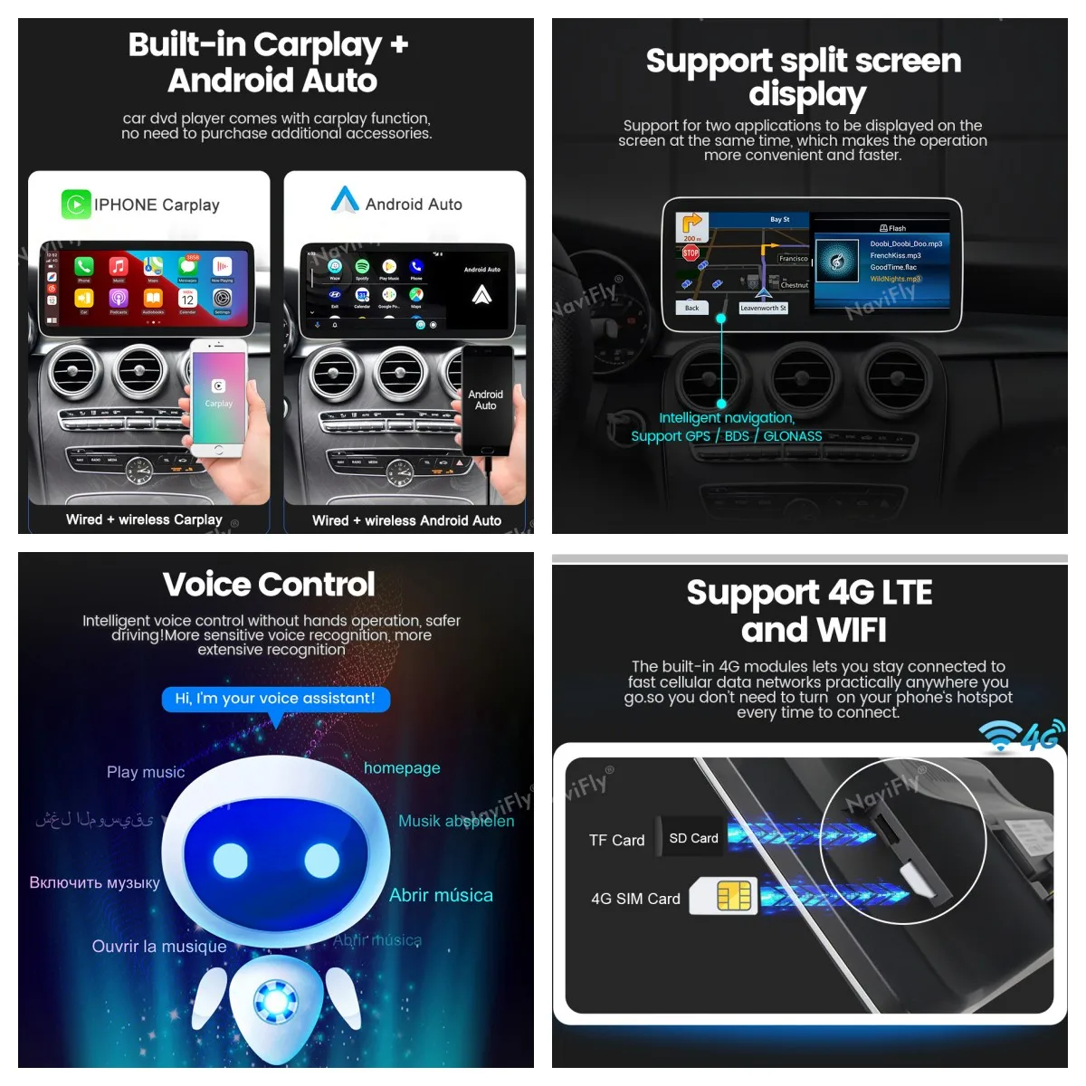 8G + 256G Android 12 Carplay Oto araç DVD oynatıcı Radyo Video Oynatıcı Mercedes Benz G Sınıfı İçin W461 W463 2012-2019 GPS Navigasyon Stereo Görüntü 4