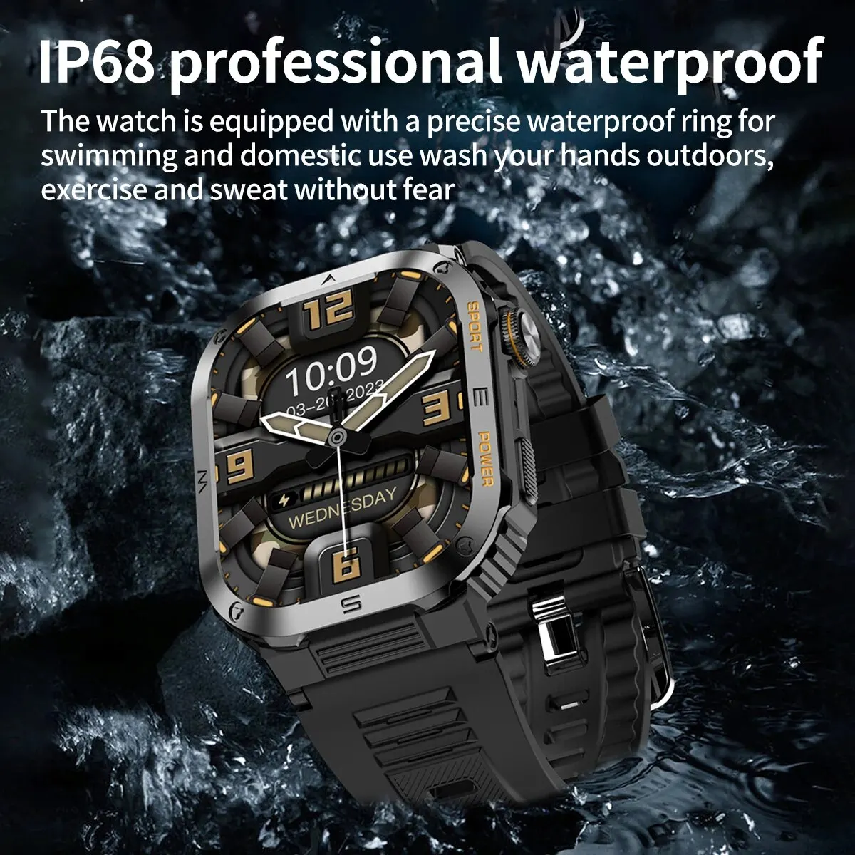 Akıllı saat Erkekler Spor Bluetooth Çağrı Smartwatch Güçlü Pil Ömrü 100 + Egzersiz Modları IP68 Su Geçirmez Spor Kol Saati Görüntü 4