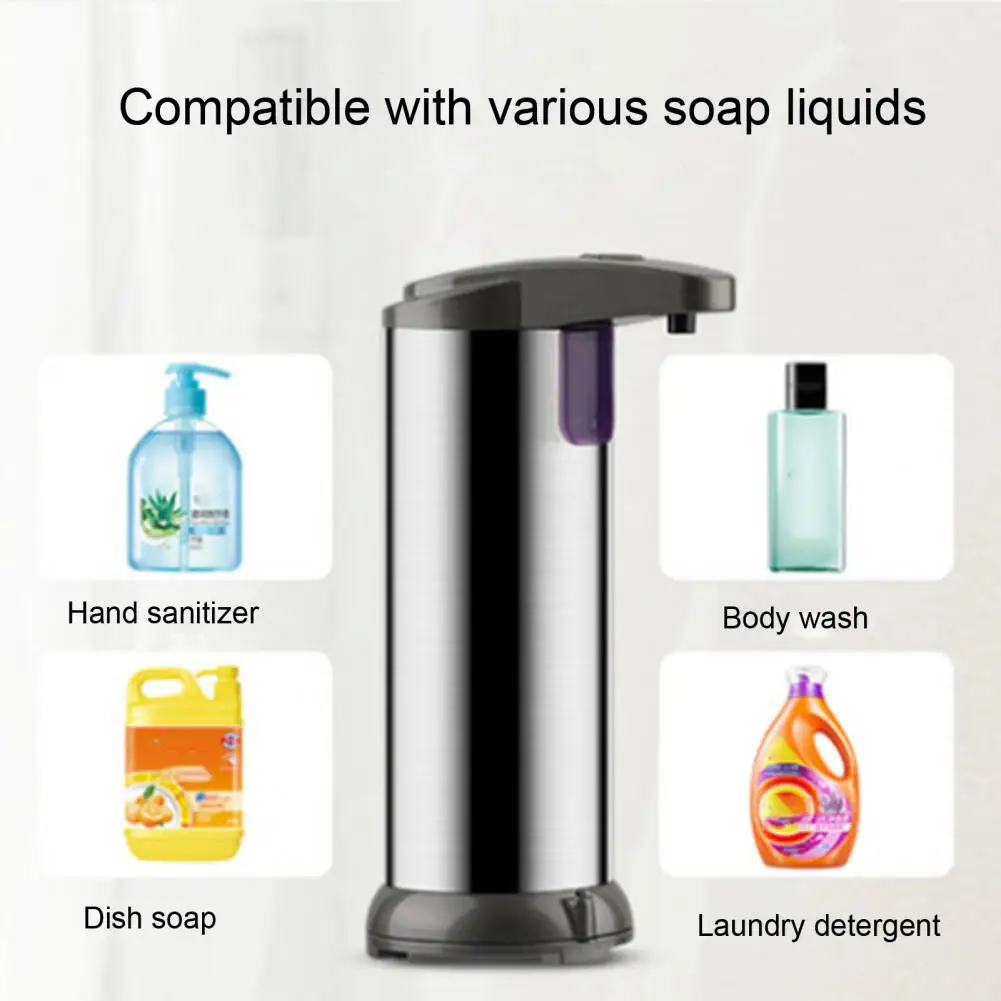 Akıllı sensörlü sabunluk Dağıtıcı Büyük Kapasiteli Ayarlanabilir Seviyeleri Paslanmaz Çelik Sıvı Pompası Mutfak Banyo için Görüntü 4