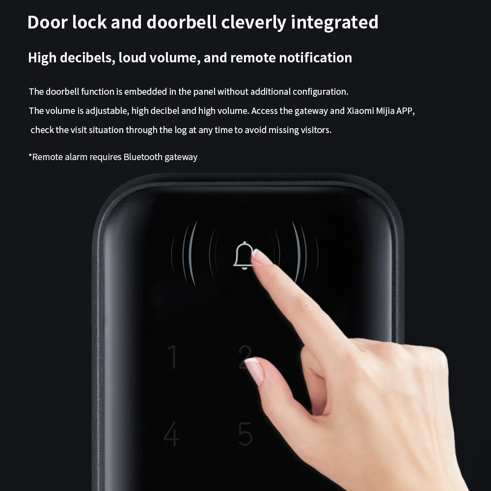 Aqara N100 / N200 Akıllı Kapı Kilidi Parmak İzi Şifre Bluetooth uyumlu Kilidini NFC Apple HomeKit Mi Ev APP Akıllı Bağlantı Görüntü 4