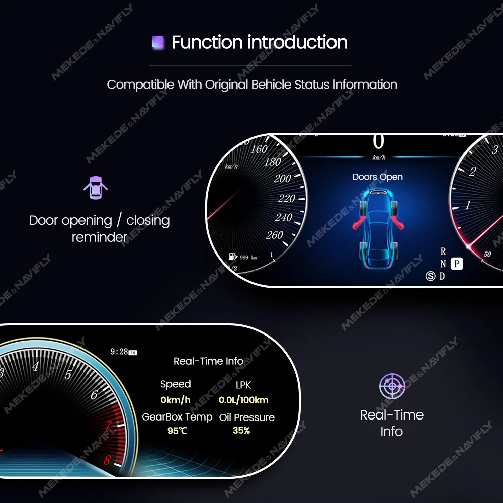 Araba LCD Gösterge Paneli Hız Göstergesi Mercedes Benz E Sınıfı İçin W212 E200 E230 E260 E300 S212 Dijital Küme Enstrüman Ekran Görüntü 4