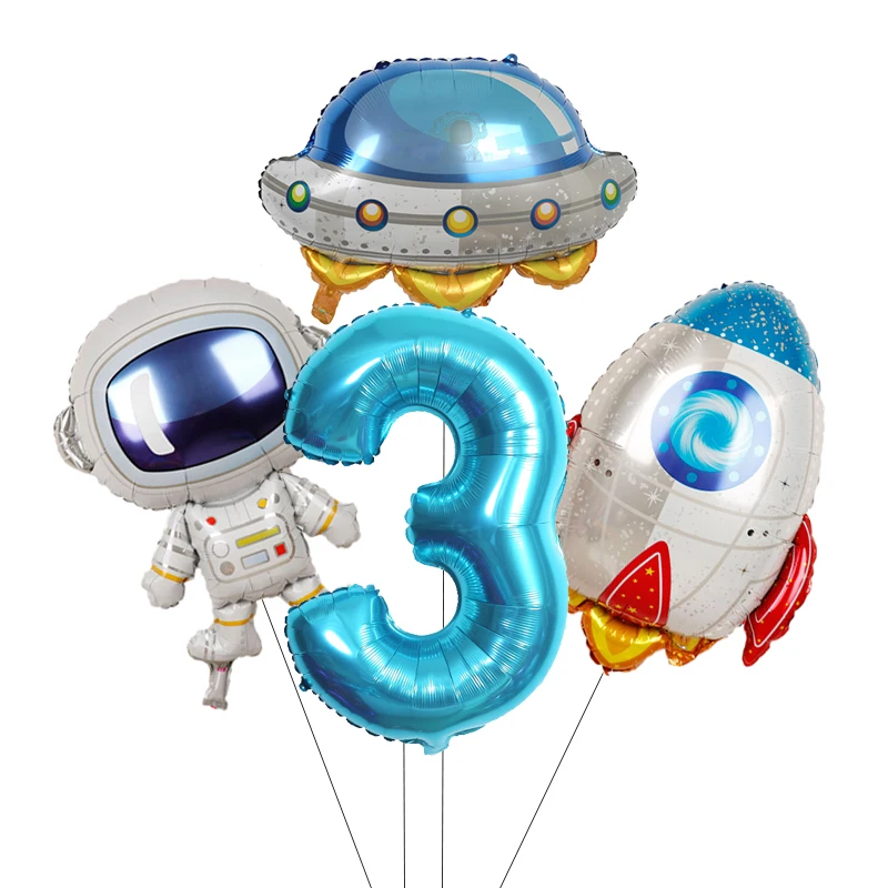 Astronot Tema Balonlar Roket Dış Uzay Uzay Gemisi Folyo Balonlar Doğum Günü Partisi Süslemeleri İçin Galaxy Tema Çocuk Çocuklar Globos Görüntü 4