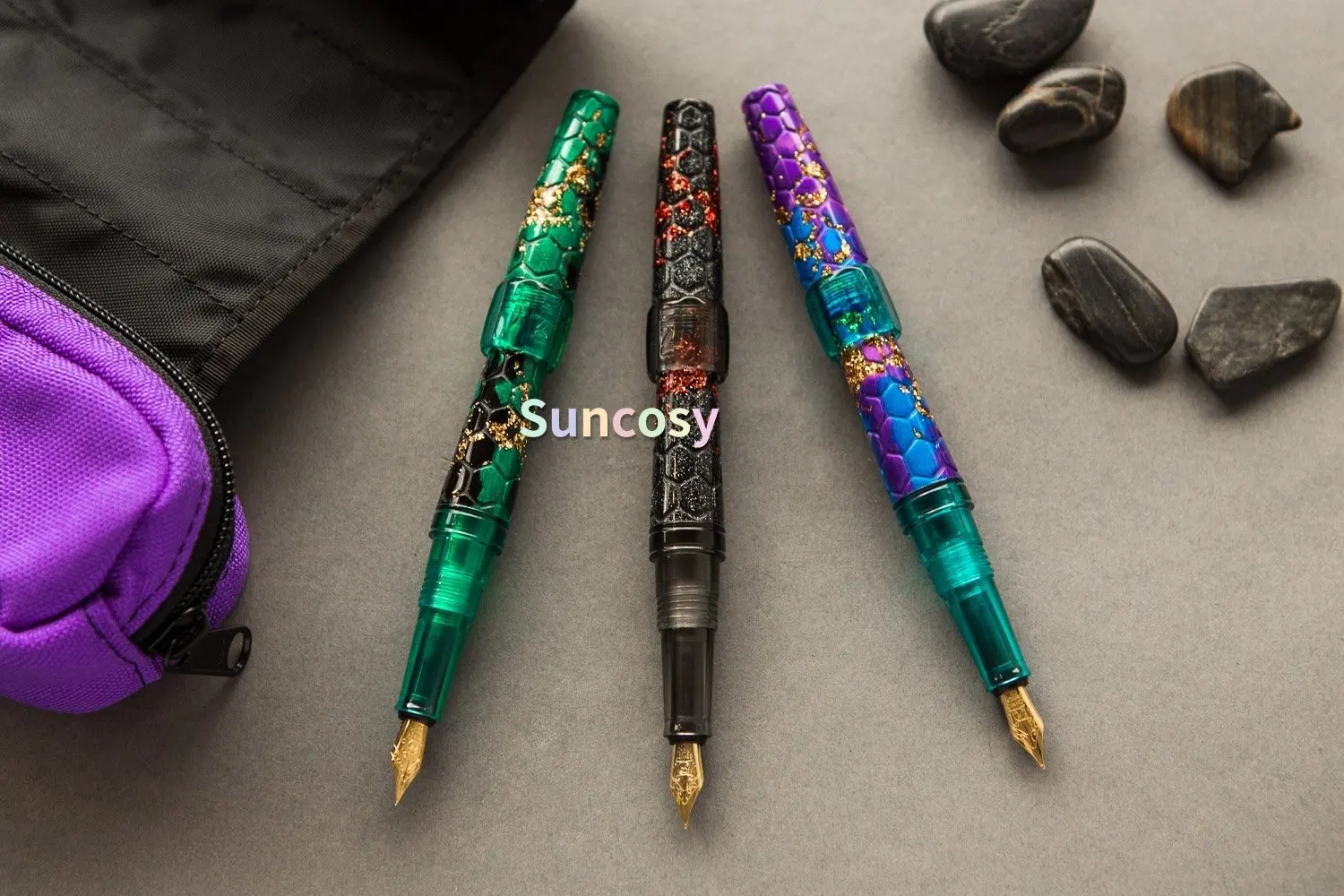 BENU Altıgen Serisi Akrilik dolma kalem, Çelik Uç, Hediye Kutusu ile Seçmek için 5 Renk, koleksiyon dolma kalem, lüks Stil Görüntü 4