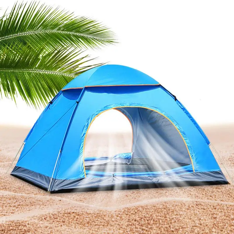 Dış mekan çadırları Kamp için UPF 50 + UV Koruma Su Geçirmez Anında Çadır Taşınabilir Çift Fermuarlı Çadır Seyahat Plaj Görüntü 4