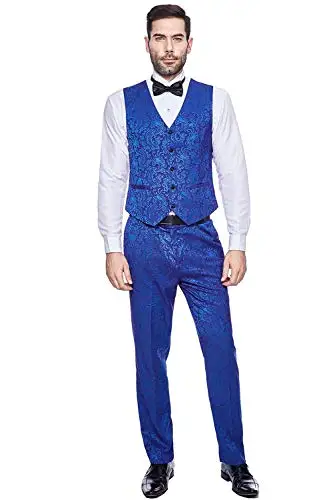 Erkek Şal Yaka 3 Parça Takım Elbise Slim Fit Bir Düğme Takım Elbise smokin Ceket Pantolon + Yelek Erkek Takım Elbise Düğün Kostüm Homme Görüntü 4