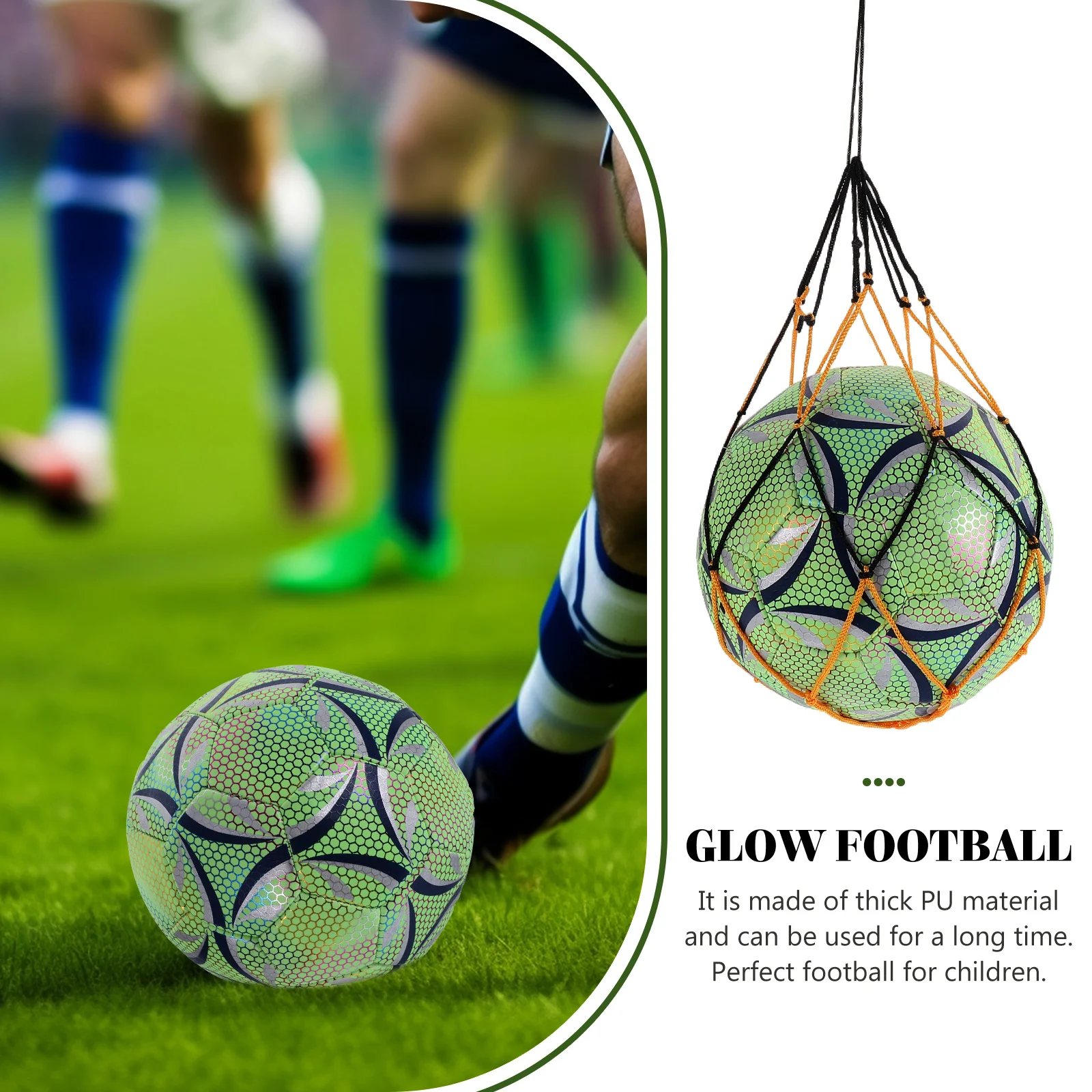 Futbol Floresan PU Topu Aydınlık Futbol Serin Karanlıkta Parlayan Futbol Eğitim Topu Yaratıcı Hediye Çocuklar İçin Hediye Görüntü 4