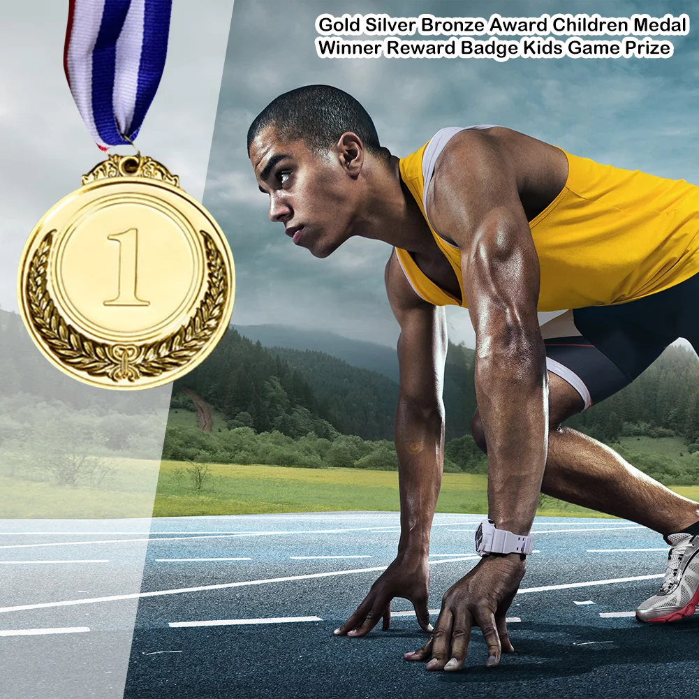 Kazanan Ödül Madalya Altın Gümüş Bronz Kazanan Ödül Madalya Yarışmalar Ödüller için Kurdele ile Hatıra Hediye Açık Hava Oyunları Oyuncak Görüntü 4