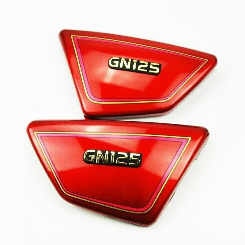 Kırmızı Motosiklet Pil Yan çerçeve Yan Kapakları Panelleri Suzuki GN125 GN 125 Görüntü 4