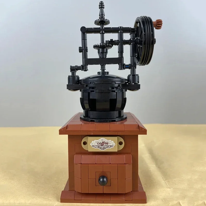 Lezı 00984 Retro Klasik El Işletilen Kahve Makinesi Çekmece DIY Mini Blokları Tuğla Yapı Oyuncak Çocuk Hediye Için Hiçbir Kutu Görüntü 4