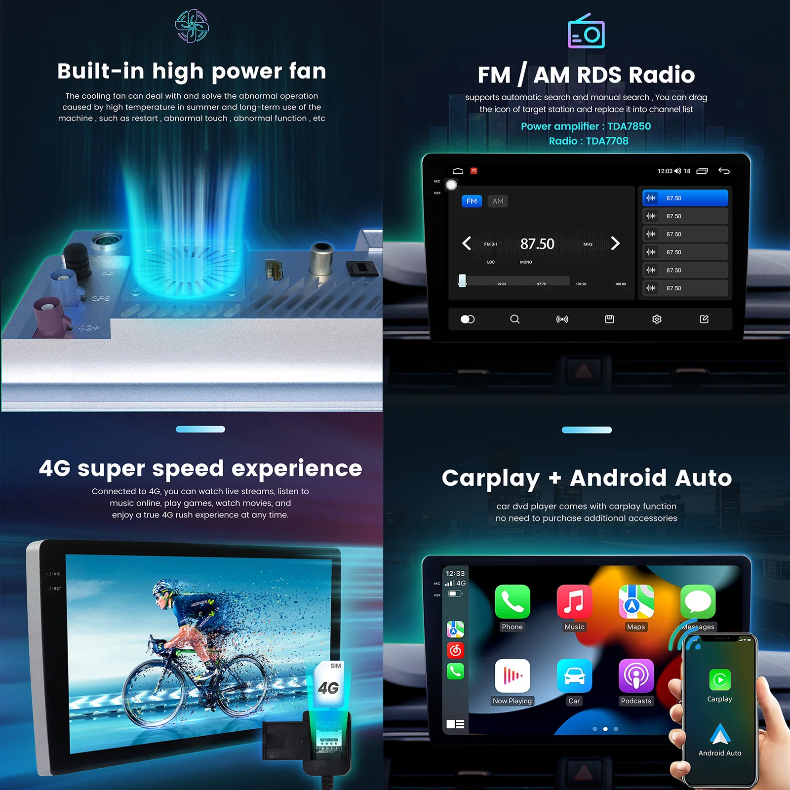 MEKEDE DTS Carplay Android Otomatik Toyota Verso için R20 2009 - 2018 Araba Radyo Multimedya Video Oynatıcı BT WIFI 4G GPS Ekran 2 Din Görüntü 4
