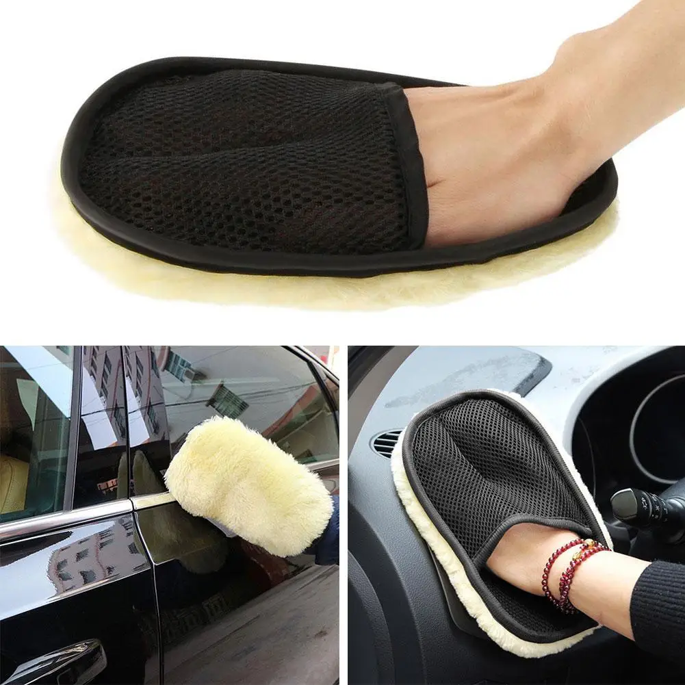 Mikrofiber Yün Yumuşak Oto Araba yıkama eldiveni Temizleme Araba temizlik eldiveni Motosiklet Yıkama araba bakımı Boya Yıkama Bakım Araçları Görüntü 4