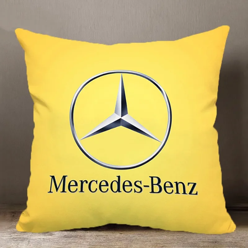 Minder örtüsü Mercedes-Benz Araba Dekoratif Yastık Kılıfı Çift Taraflı Baskılı Kare Yastık Kılıfı Görüntü 4