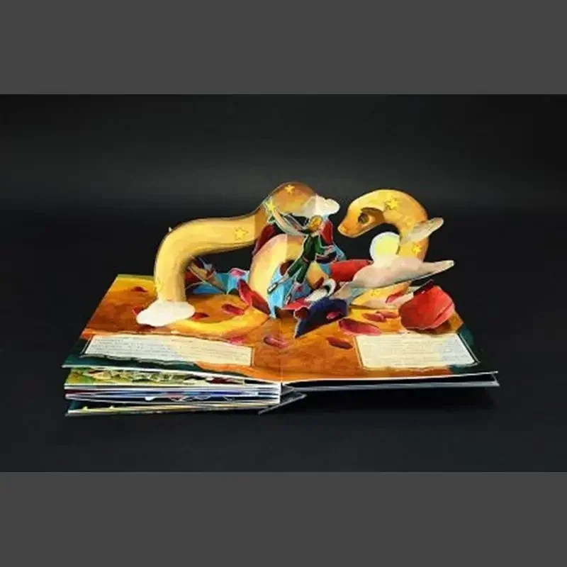 Nadir Baskı Küçük Prens Pop-up Kitap 3D Ciltli Tam renkli ışık Flip kitap Peri Masalı iç Açıcı Hikaye çocuk hediye Görüntü 4
