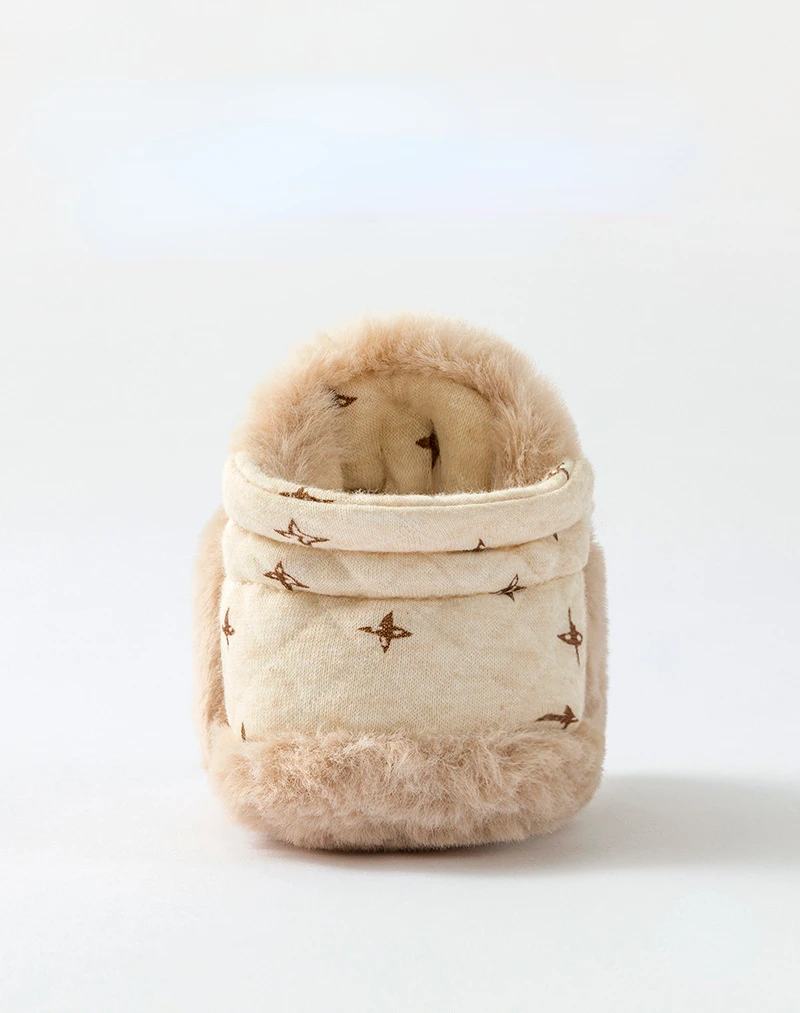 Peluş pamuklu ayakkabılar Bebek Yürüyor Yenidoğan Kış Sıcak Yumuşak Taban ayak koruyucu Görüntü 4