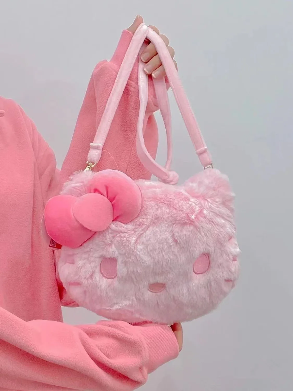 Sanrio Hello Kitty kadın Yumuşak Peluş Crossbody Çanta Karikatür Kız Çanta bozuk para cüzdanı omuzdan askili çanta Bayan Moda askılı çanta Görüntü 4