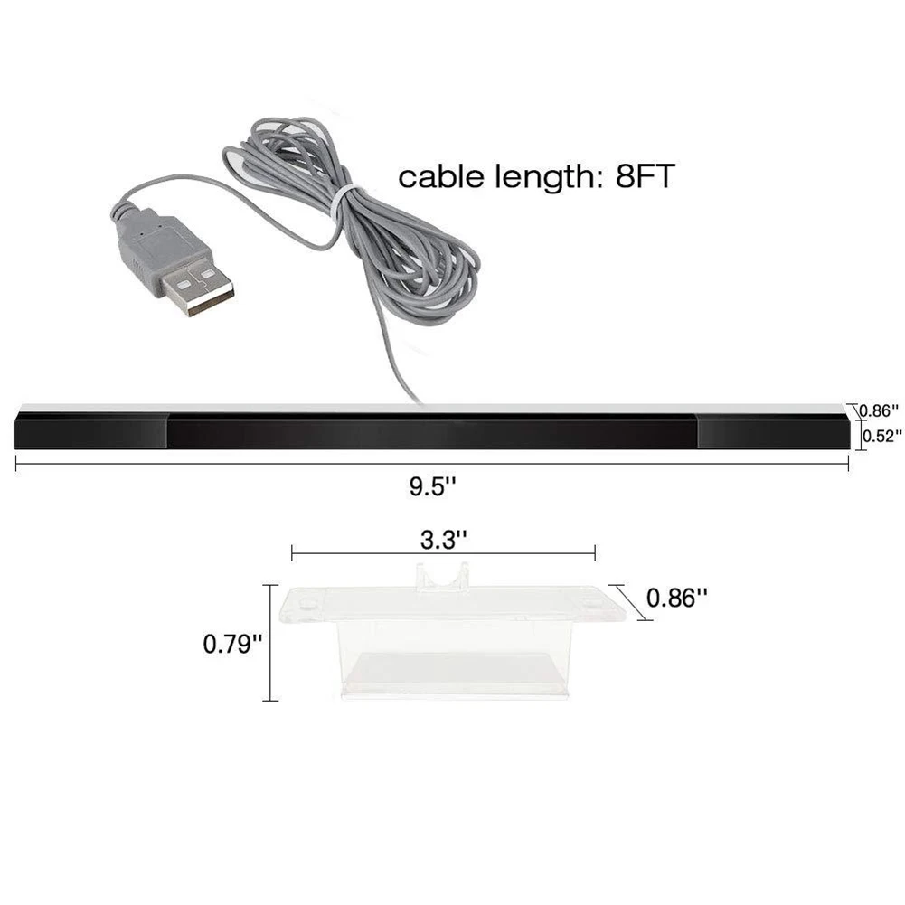Sensör Çubuğu TV USB Alıcısı İndüktör Oyun Konsolu Kablolu uzaktan kumanda sensörü Çubuğu Alıcısı Wii / Wii U Konsolu Görüntü 4