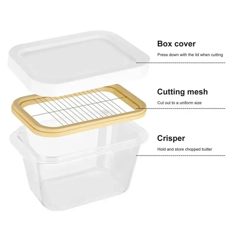 Tereyağı Kesme Kutusu Peynir Saklama kapaklı kutu tereyağı tabağı Dilimleme Tereyağı Saklama Kabı Gıda saklama kutusu Ev Mutfak için Görüntü 4