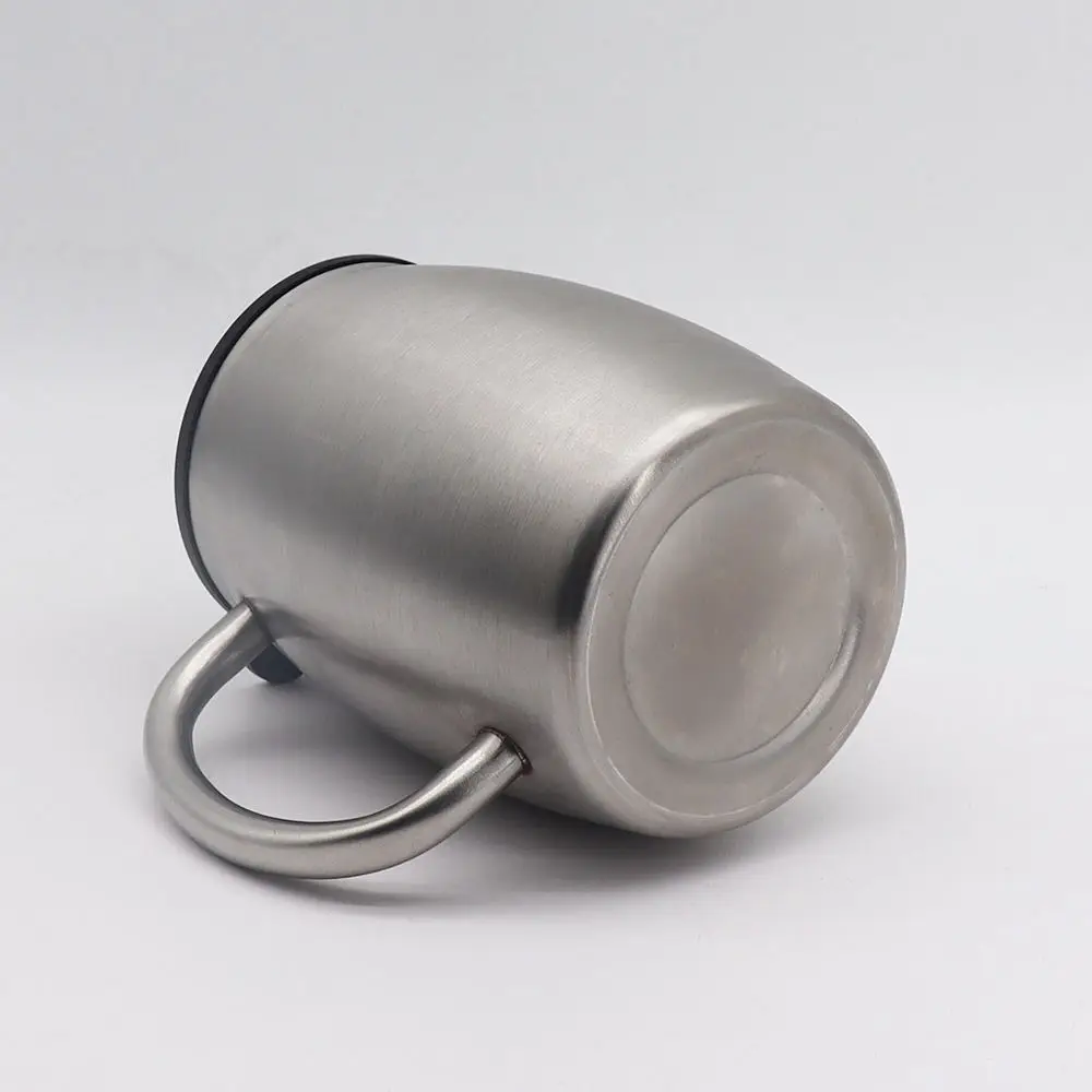 kapaklı ve saplı 14 oz ofis paslanmaz çelik kahve çay bardağı metal kupa Görüntü 4