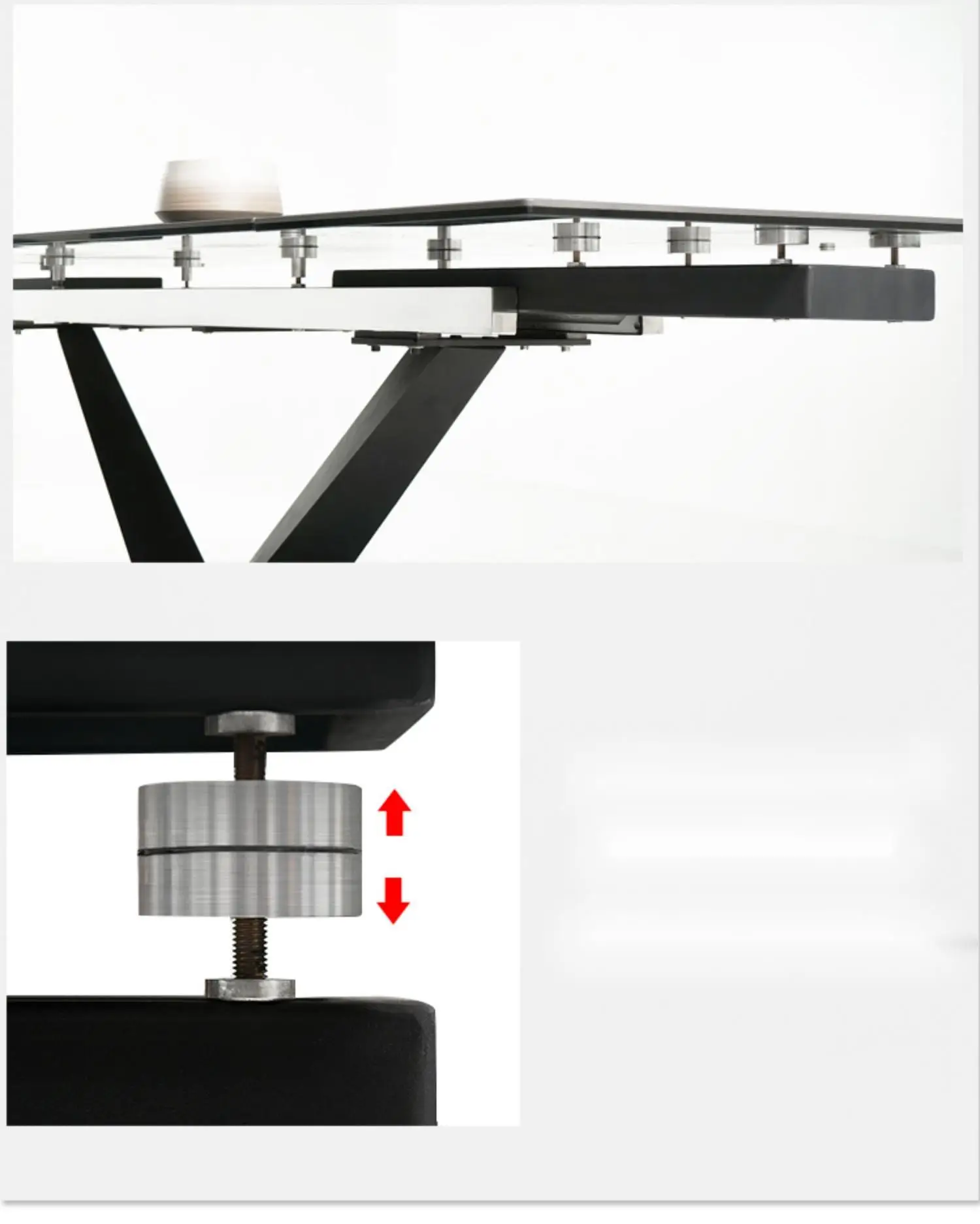 lüks Mermer üst siyah çelik yemek masası / Skyway yemek masası mermer üst yemek masası Görüntü 4