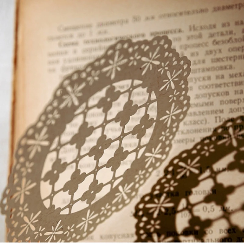 Çiçek İçi Boş Dantel Daire Malzeme Kağıt Doku Yapışkan Önemsiz Günlüğü Planlayıcısı Scrapbooking Vintage Dekoratif DIY kraft el işi kağıdı Görüntü 4