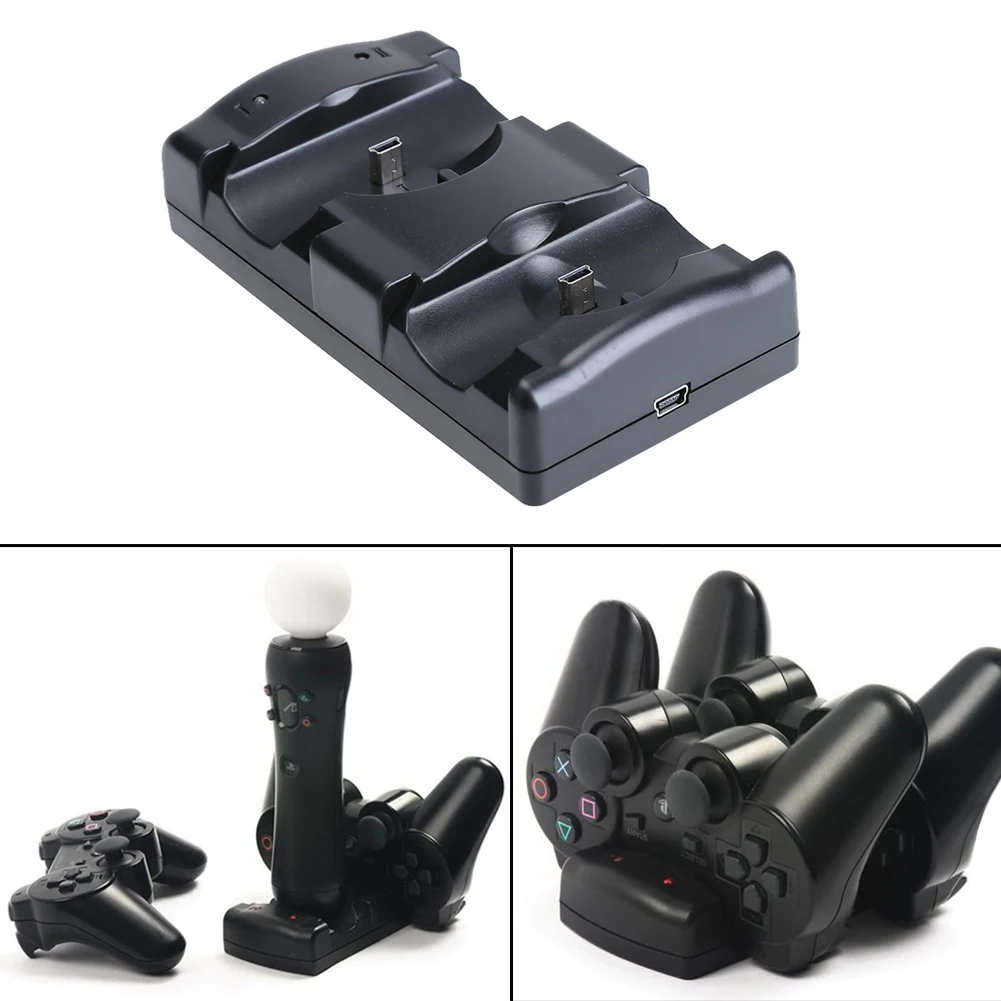 Şarj Cradle dok istasyonu Profesyonel Gamepad çifte şarj makinesi Taban Aksesuarları PS3 / PS3 Hareket Kablosuz Denetleyici Görüntü 4