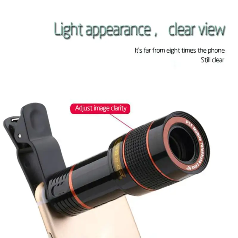 1/2 ADET Teleskop Telefon Lens Optik Zoom Telefoto Kamera Lens İçin Klip İle Evrensel Cep Telefonu Smartphone Teleskop Odak Görüntü 5